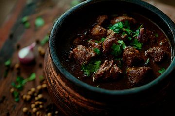 Hearty stew in a traditional clay pot by Poster Art Shop