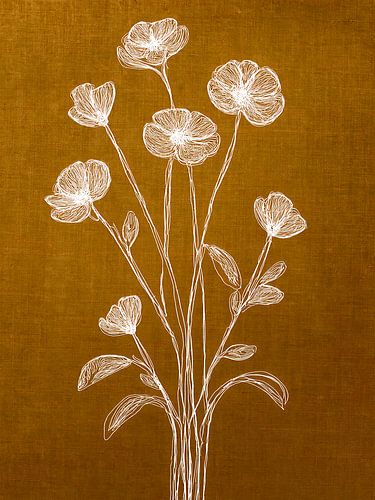 Botanische Illustration: Butterblumen auf Leinen