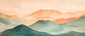 Mountain landscape watercolour