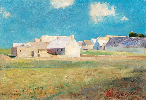 Dorp in Bretagne door Odilon Redon