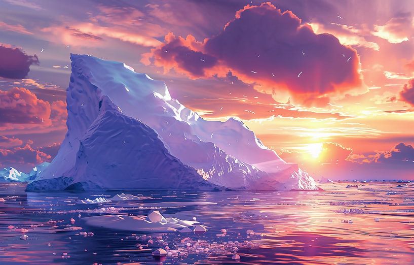 Eisberge im Morgenlicht betrachten von fernlichtsicht