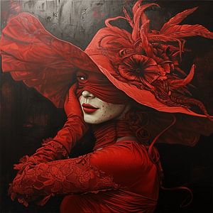 Lady in Red - Umarmung der Flammen der Liebe