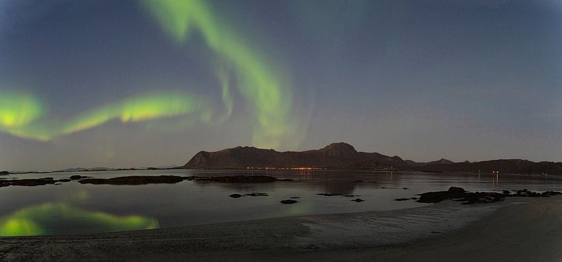 Panorama des aurores boréales Lofoten par Kai Müller