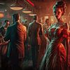 Donker jaren '50 cafe van Digital Art Nederland