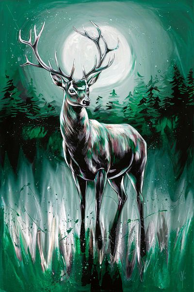 Mysterious deer in moonshine by Imperial Art House