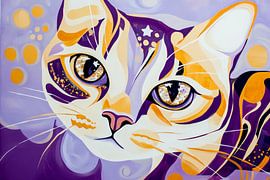 Colour play of cat eyes Violet elegance of a velvet paw by Poster Art Shop