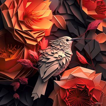 Origami eines Vogels von Gelissen Artworks