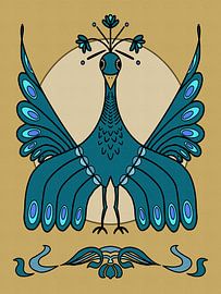 Jugendstil pauw van Lida Bruinen