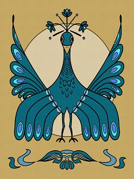Art Nouveau Peacock by Lida Bruinen
