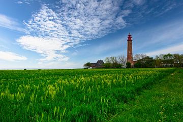 Uitzicht op de vuurtoren van Fluegge in het zuidwesten van het eiland van Andreas Völkel