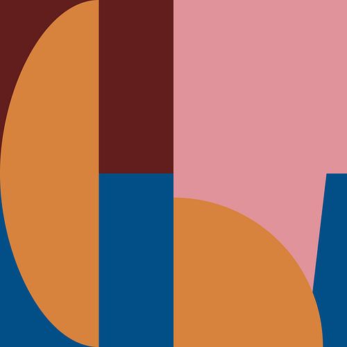 Minimalistische grafische vormen in krachtige kleuren I