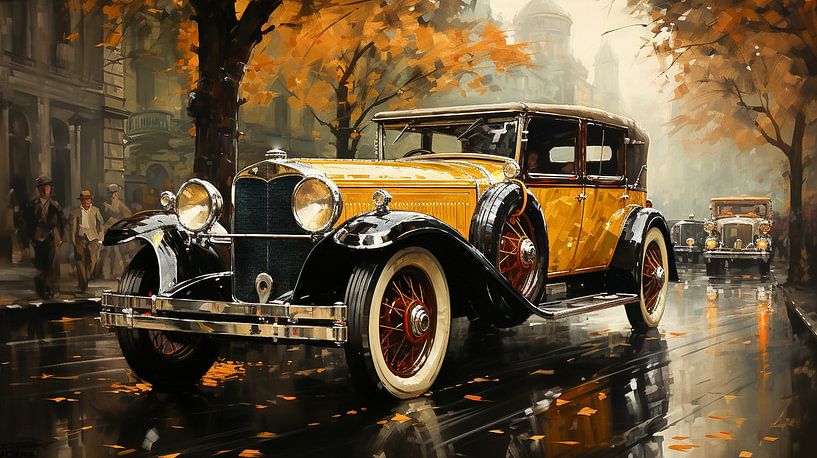 Vintage cars from the 1920s on the road by Animaflora PicsStock