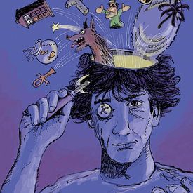 Portrait of Neil Gaiman by Marq van Broekhoven