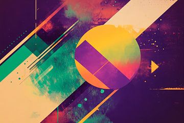 Abstract geometric composition - play of colours by Poster Art Shop