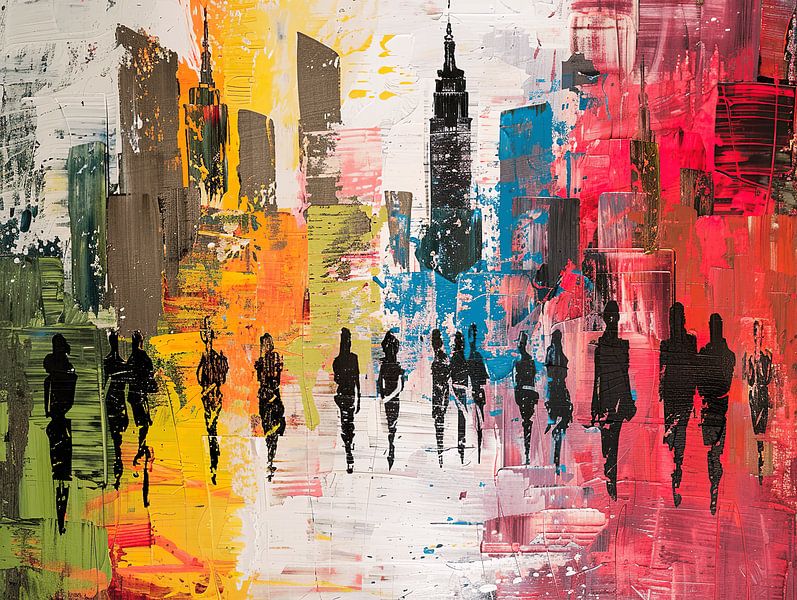 Skyline et silhouettes, huile par ColorWorldwide