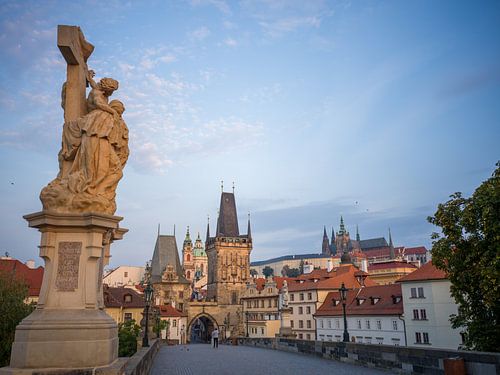 Prague - Le Pont Charles, la Tour du Pont de Malá Strana et le Hradcany