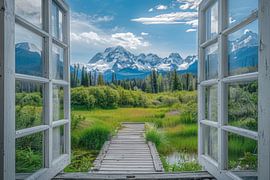 Pittoresque prairie de montagne sur Poster Art Shop