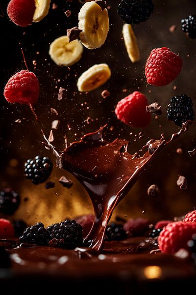 Fruchtige Schokoladensplash-Explosion von Poster Art Shop