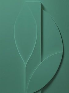 Minimalistische 3D Kunst - Meer grün