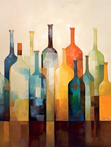 Kleurige abstracte flessen