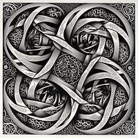 Cirkels in oneindigheid in de stijl van Escher