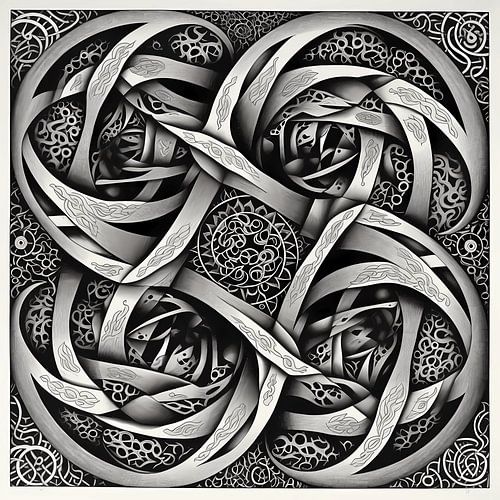 Circles in infinity in the style of Escher