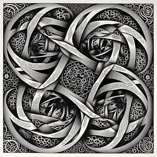 Circles in infinity in the style of Escher by Zeger Knops
