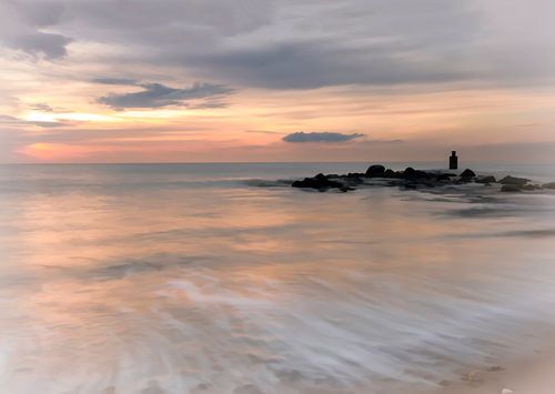 Zonsondergang Noordzee en strand