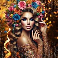 "Flower Queen in Golden Gloss"