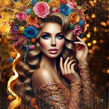 "Flower Queen in Golden Gloss"