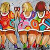  Cheering ladies by Vrolijk Schilderij