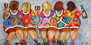  Cheering ladies by Vrolijk Schilderij