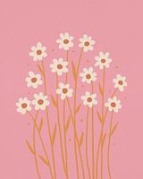 Eenvoudige margrieten - roze en oranje