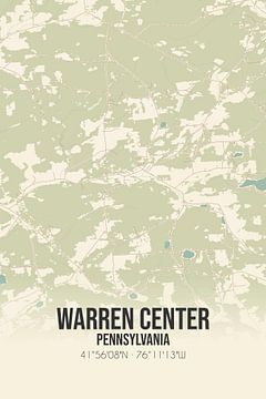 Carte ancienne de Warren Center (Pennsylvanie), USA. sur Rezona