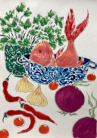 Frischer Fisch und Gemüse von Rushati Chowdhury