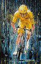 Cyclist, Tour de France, breakaway, yellow jersey, Tour de France by Frans Mandigers thumbnail