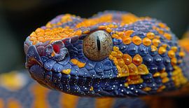 Snake colourful with details panorama
