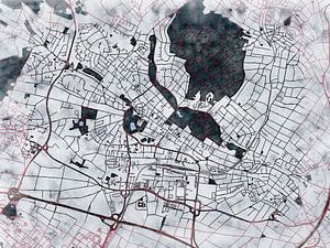 Karte von Bad Homburg im stil 'White winter'