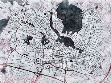Kaart van Bad Homburg in de stijl 'White Winter' van Maporia
