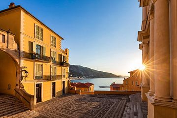 Old town of Menton on the Côte d'Azur in France by Werner Dieterich