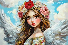 Fille de fleur sur Peintures accrocheuses