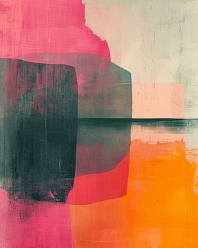 Modern abstract in neon kleuren van Studio Allee