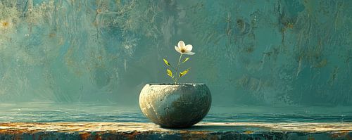 Japandi Still Life | Solitary Bloom Resonance