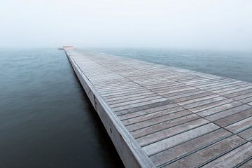 Pier in de mist, Houthavens, Amsterdam