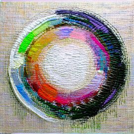 Abstrakte Kunst - Serie von Kreisen auf Leinen - 9