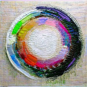 Abstrakte Kunst - Serie von Kreisen auf Leinen - 9