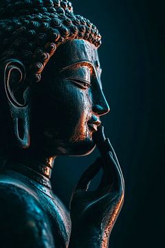 Sculpture de Bouddha dans l'ombre sur Poster Art Shop