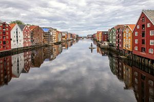 Blick von der alten Brücke in Trondheim