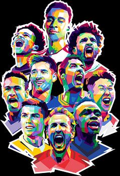 Top 10 der Fußballlegenden – WPAP-Kollektion | Farbenfrohe Wandbilder mit Fußballspielern | Moderne Sportposter