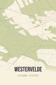 Vintage map of Westervelde (Drenthe) by Rezona